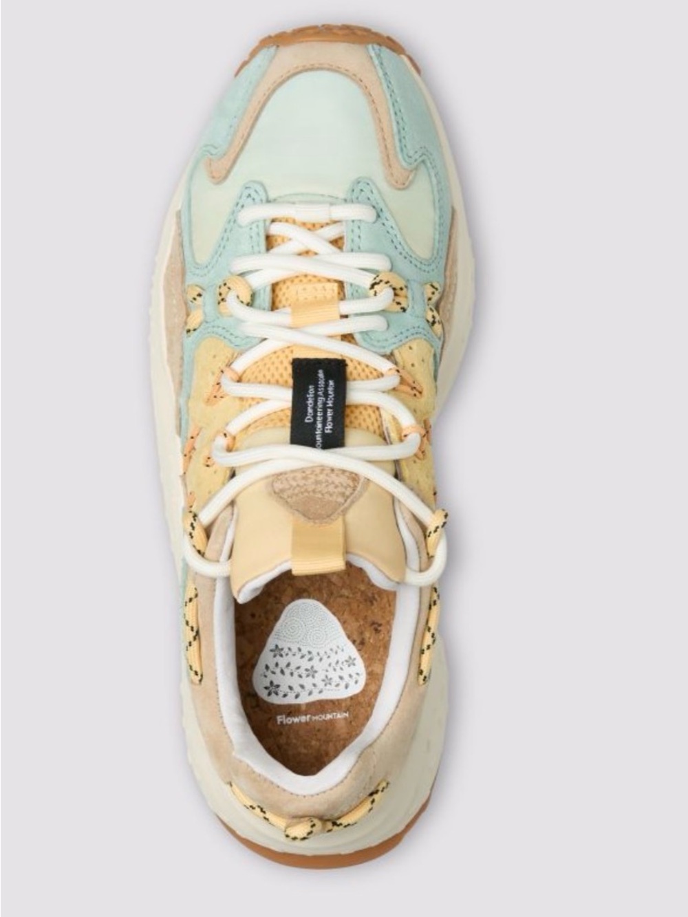 NWT Flower Mountain YAMABUSHI WOMAN Suede and fabric sneakers - Mentos/Sand Pale - Picture 3 of 15